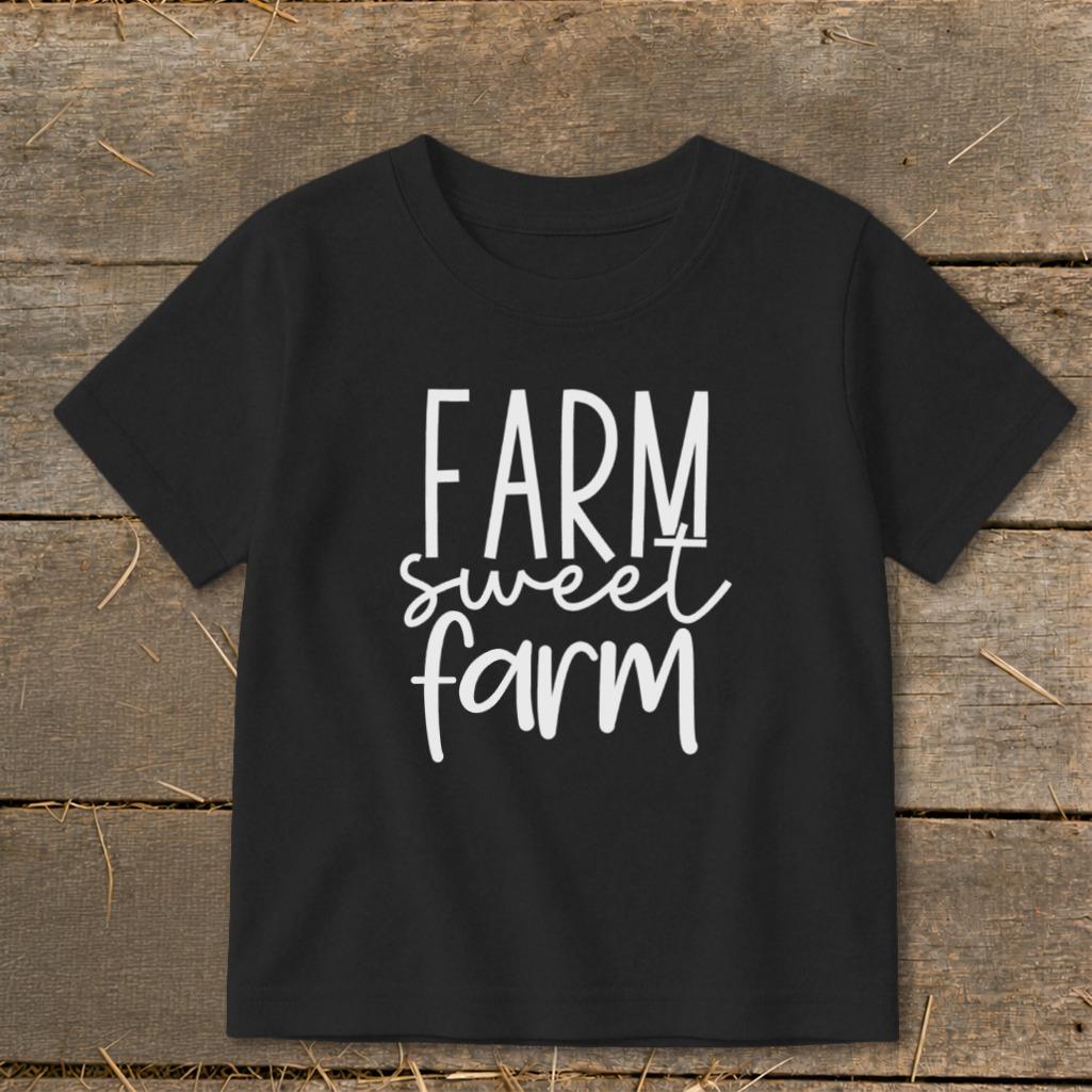 Farm Sweet Farm Words Toddler Tee