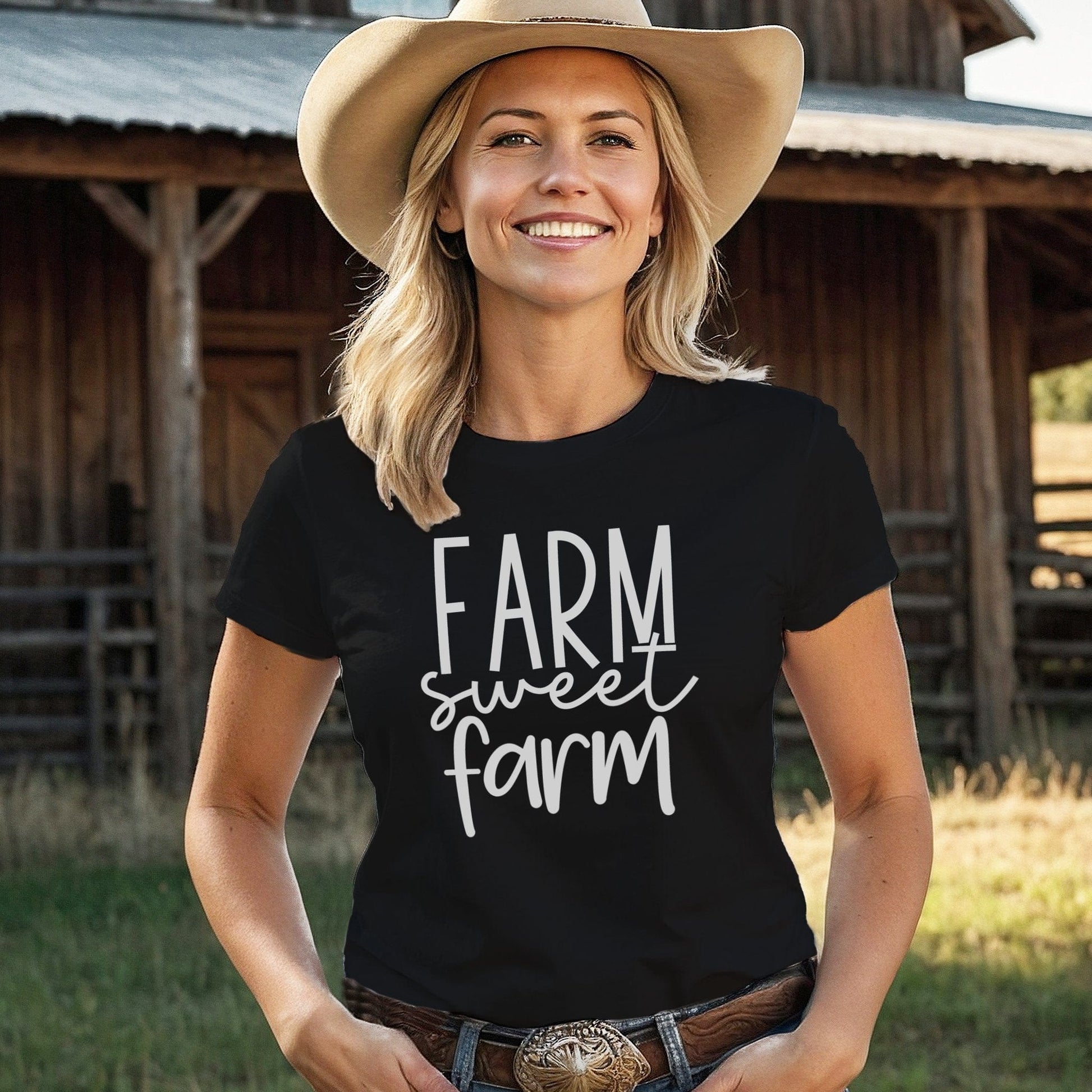 Farm Sweet Farm Words V-neck