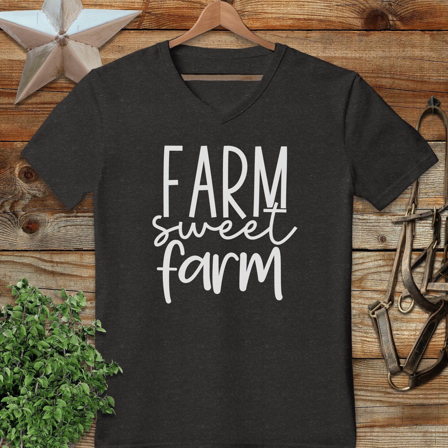 Farm Sweet Farm Words V-neck