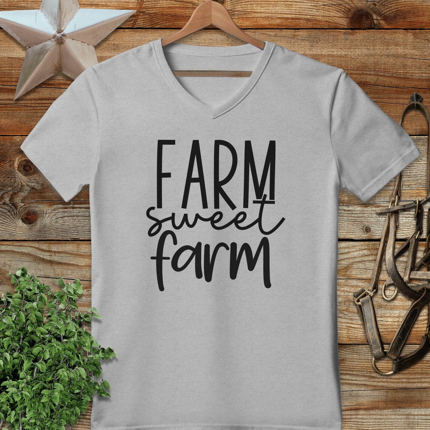 Farm Sweet Farm Words V-neck