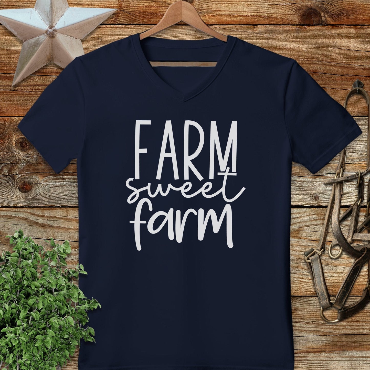 Farm Sweet Farm Words V-neck
