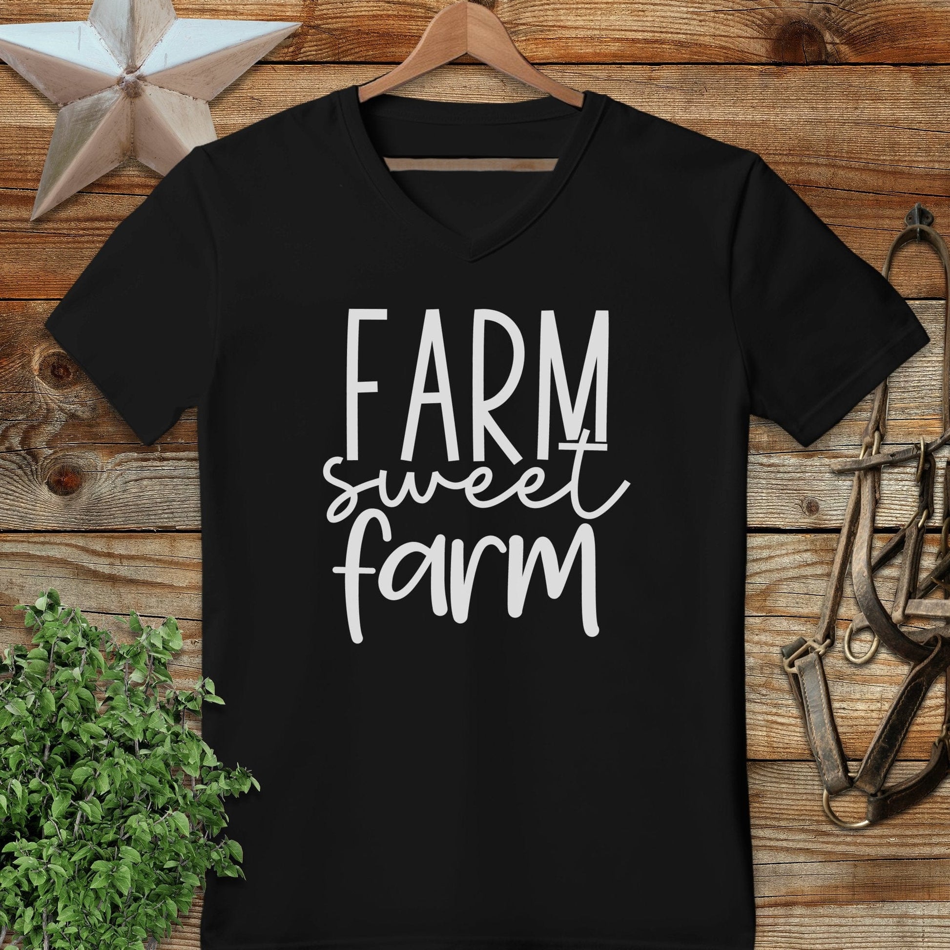 Farm Sweet Farm Words V-neck