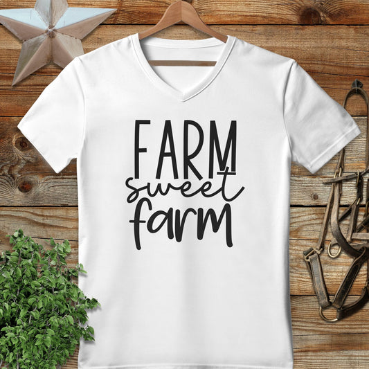Farm Sweet Farm Words V-neck