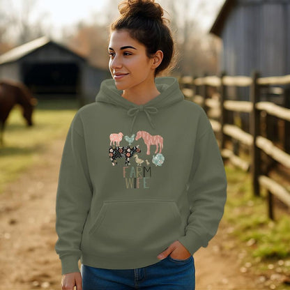 Farm Wife Pattern Hoodie