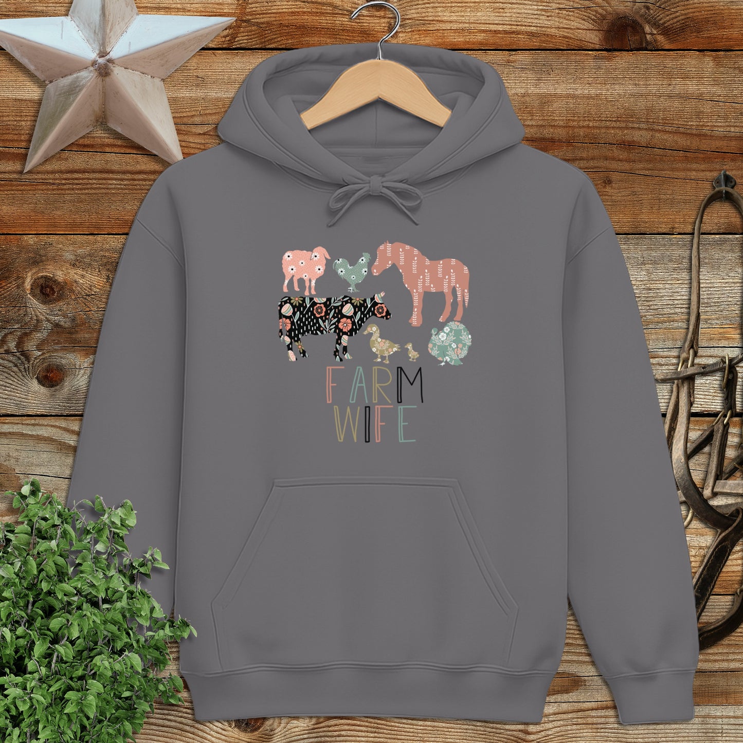 Farm Wife Pattern Hoodie
