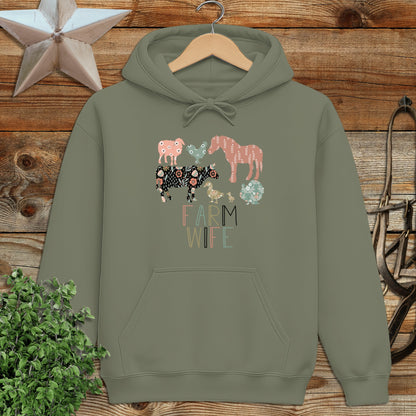 Farm Wife Pattern Hoodie