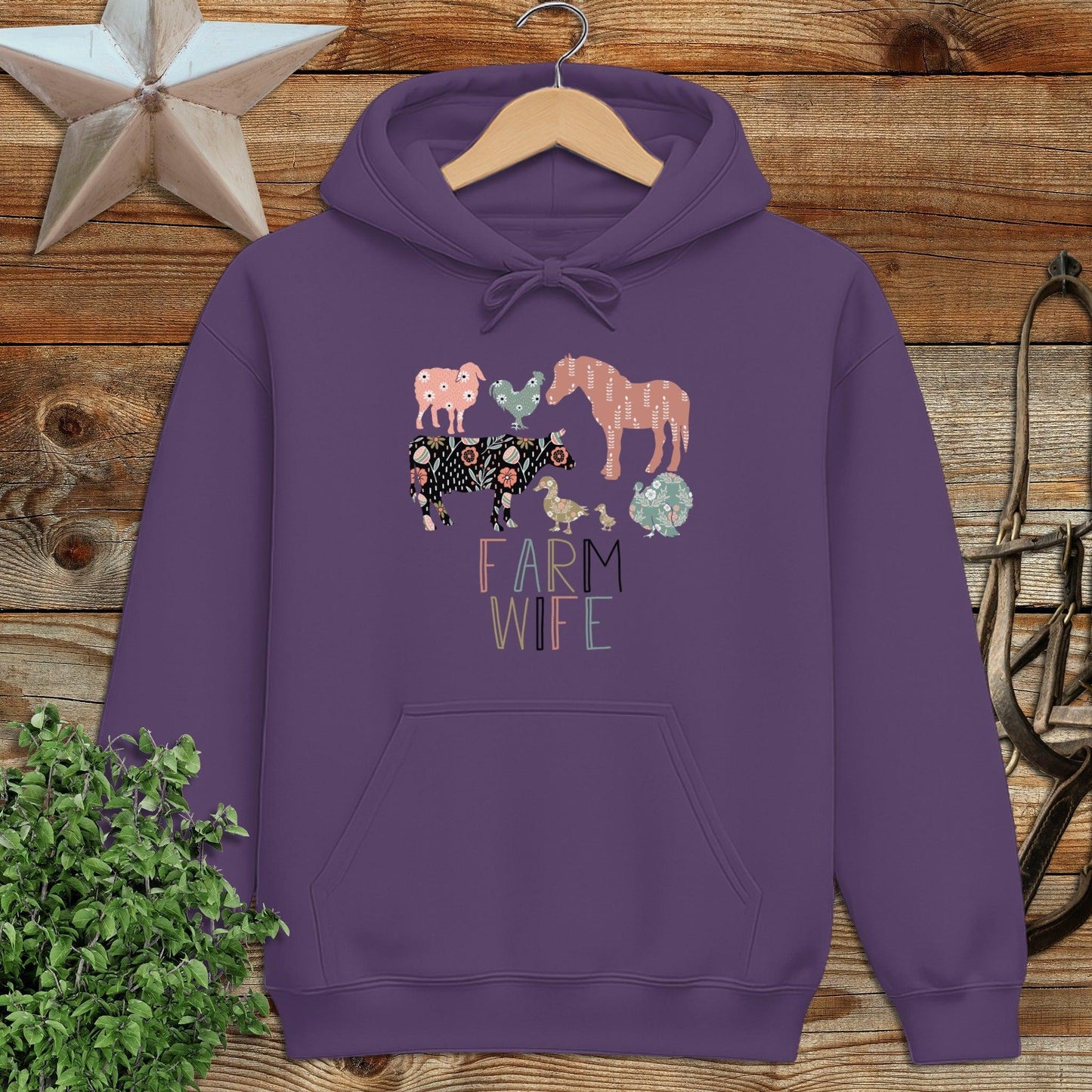 Farm Wife Pattern Hoodie