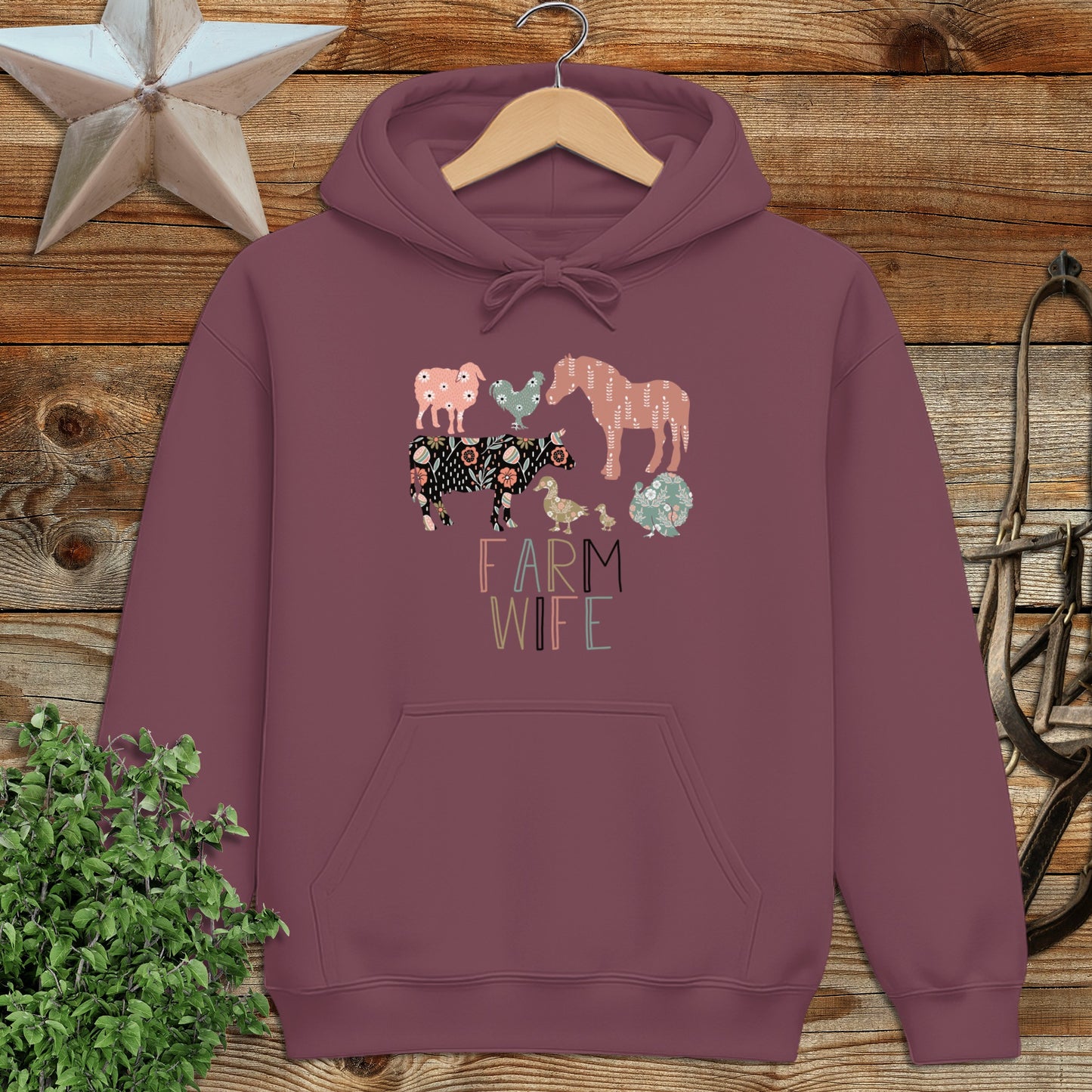 Farm Wife Pattern Hoodie