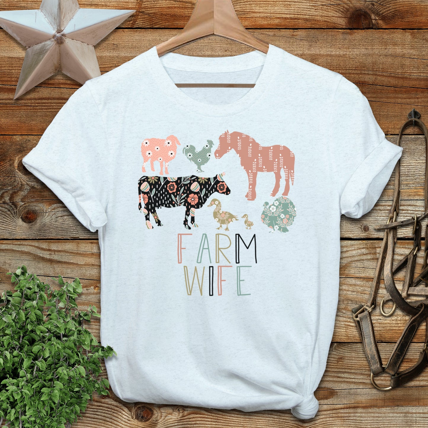 Farm Wife Pattern T-Shirt