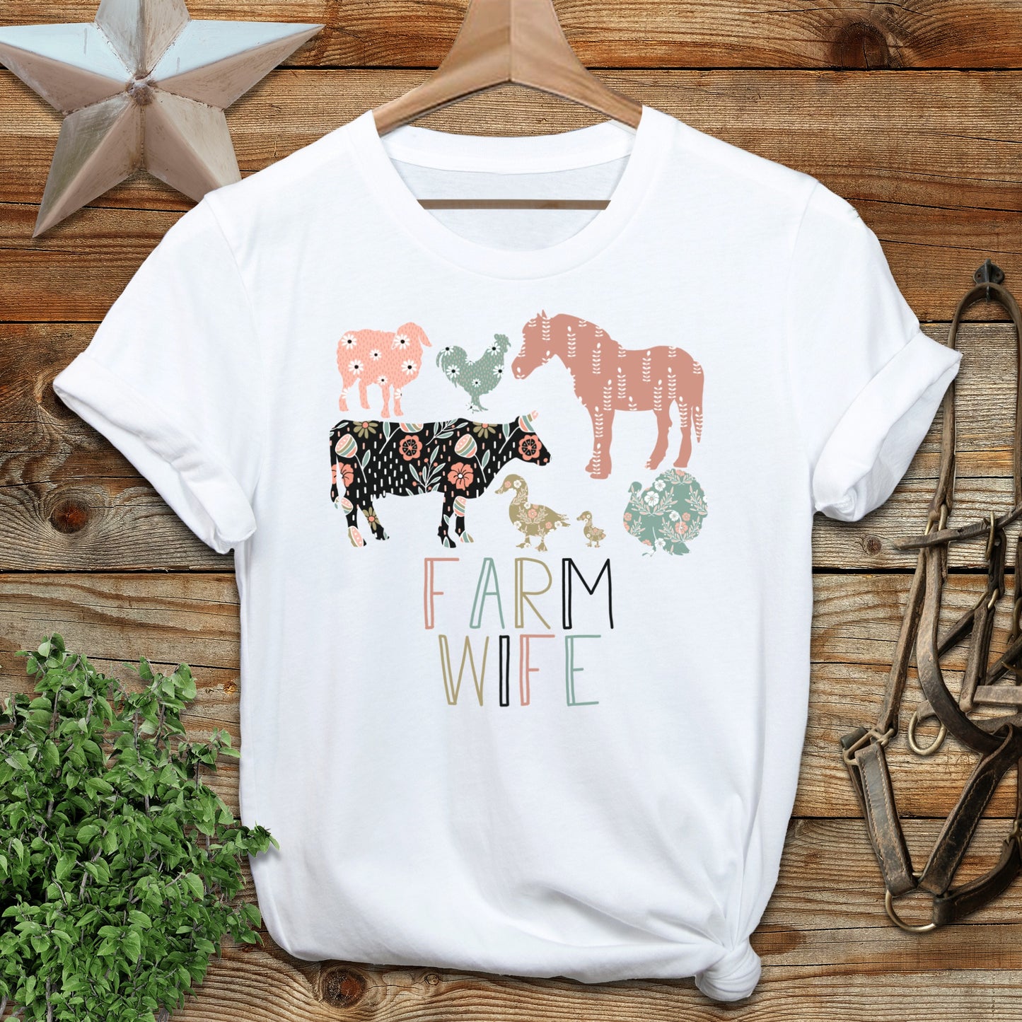Farm Wife Pattern T-Shirt