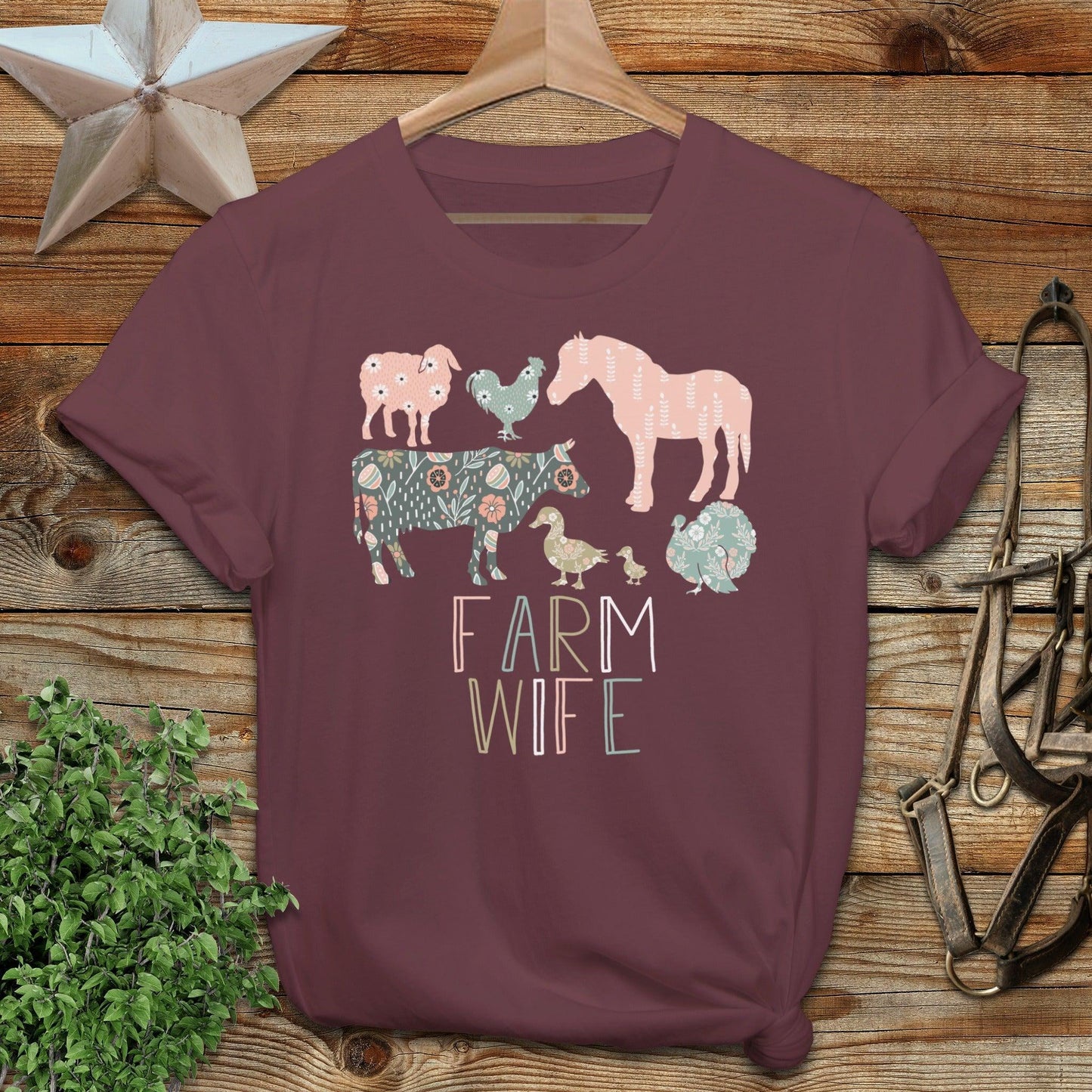 Farm Wife Pattern T-Shirt