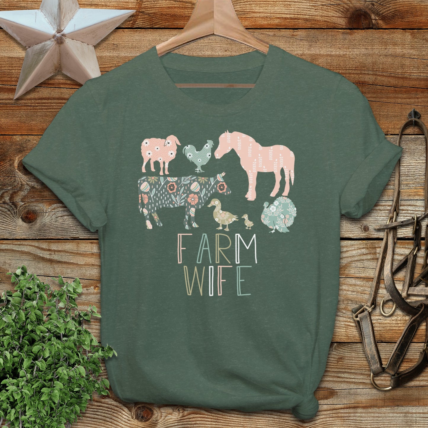 Farm Wife Pattern T-Shirt