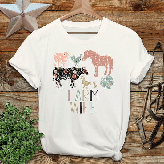 Farm Wife Pattern T-Shirt
