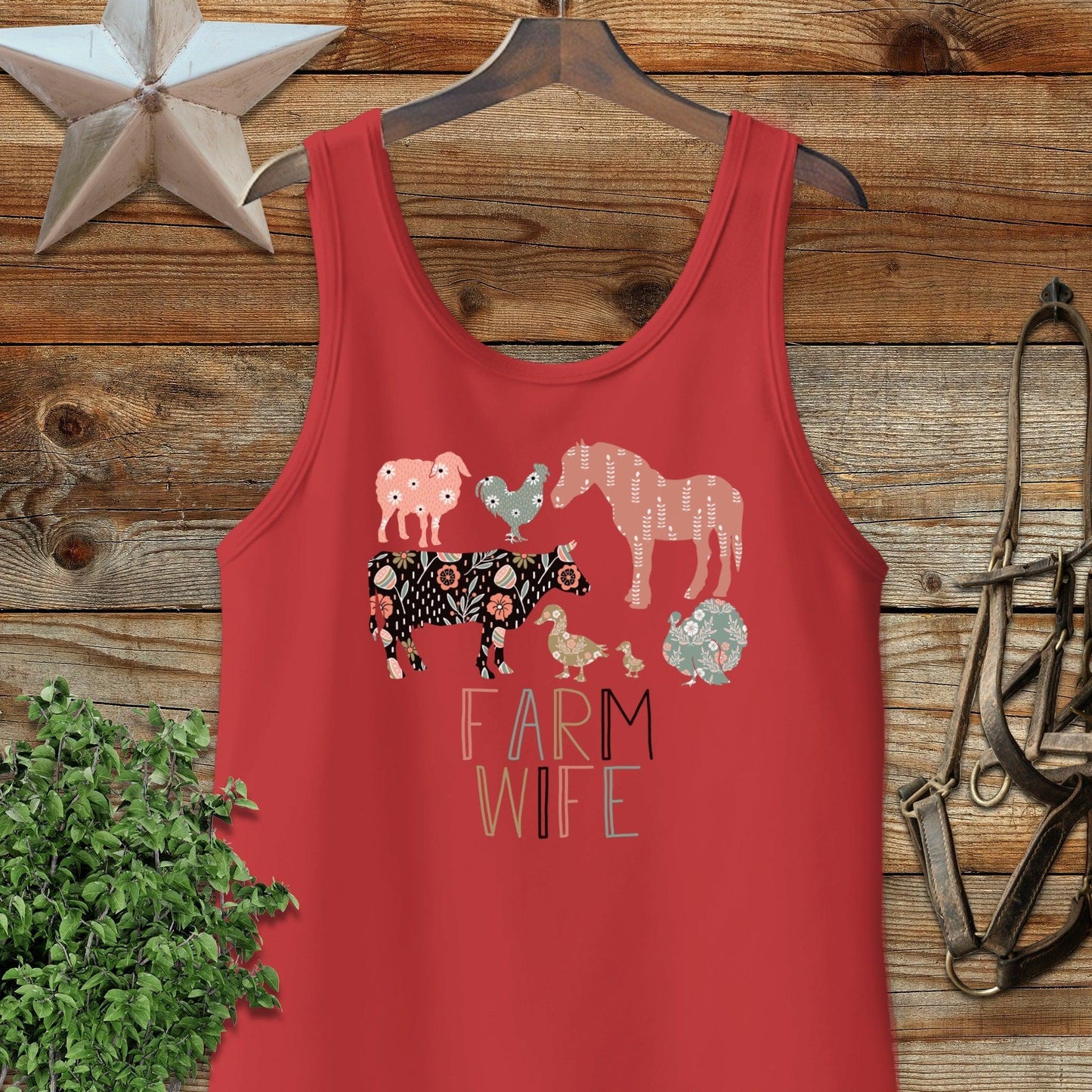 Farm Wife Pattern Tank Top