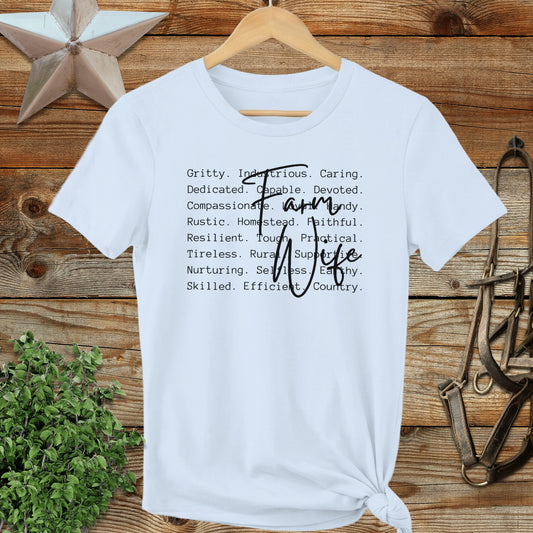 Farm Wife Words Ladies Tee