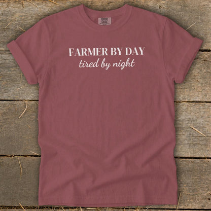 Farmer By Day Tired By Night Signature Tee