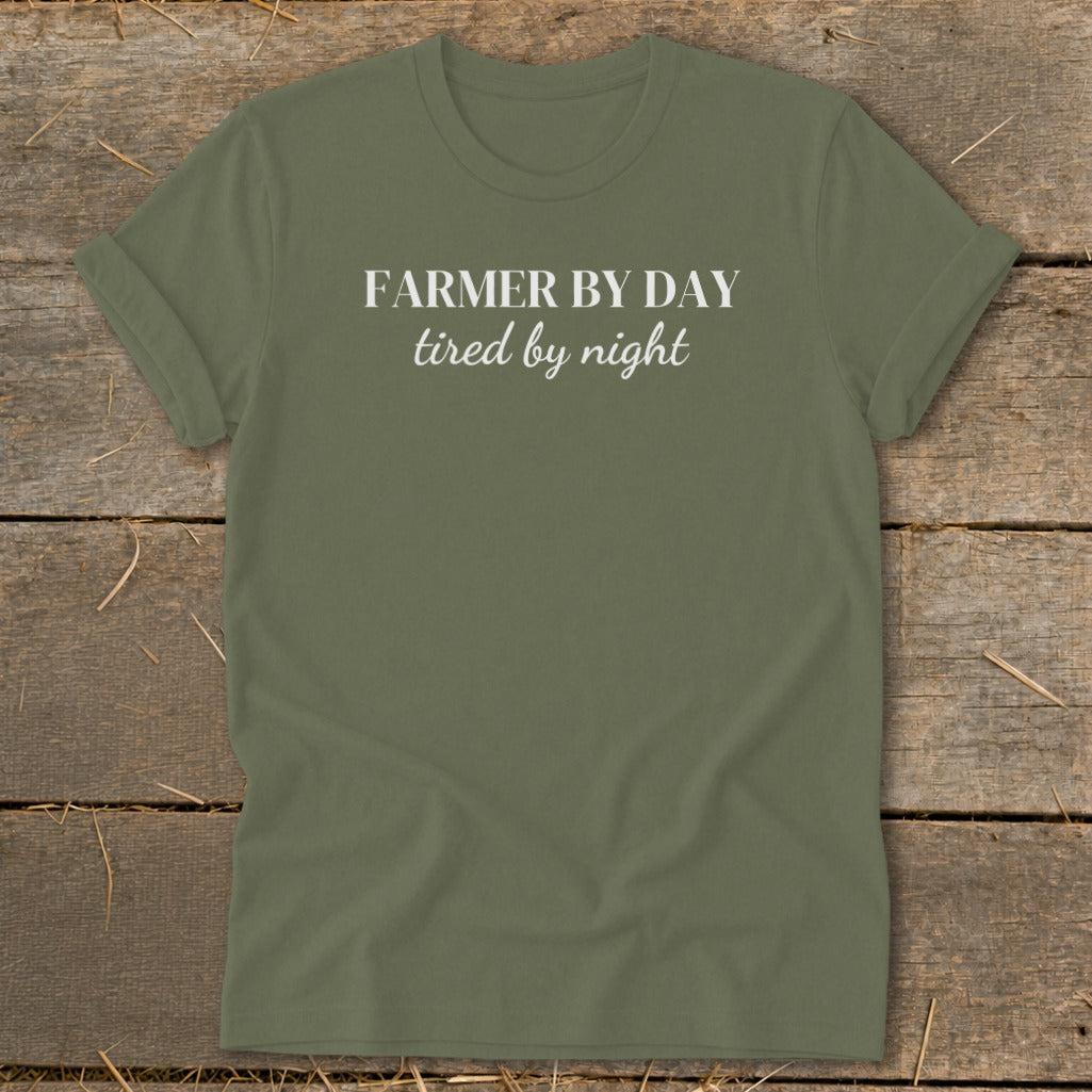 Farmer By Day Tired By Night Softstyle Tee