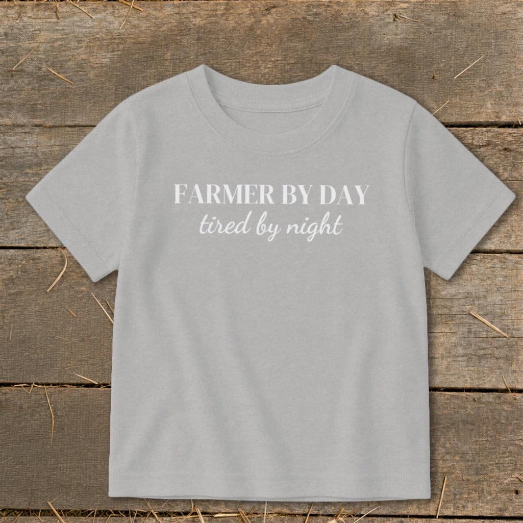 Farmer By Day Tired By Night Toddler Tee