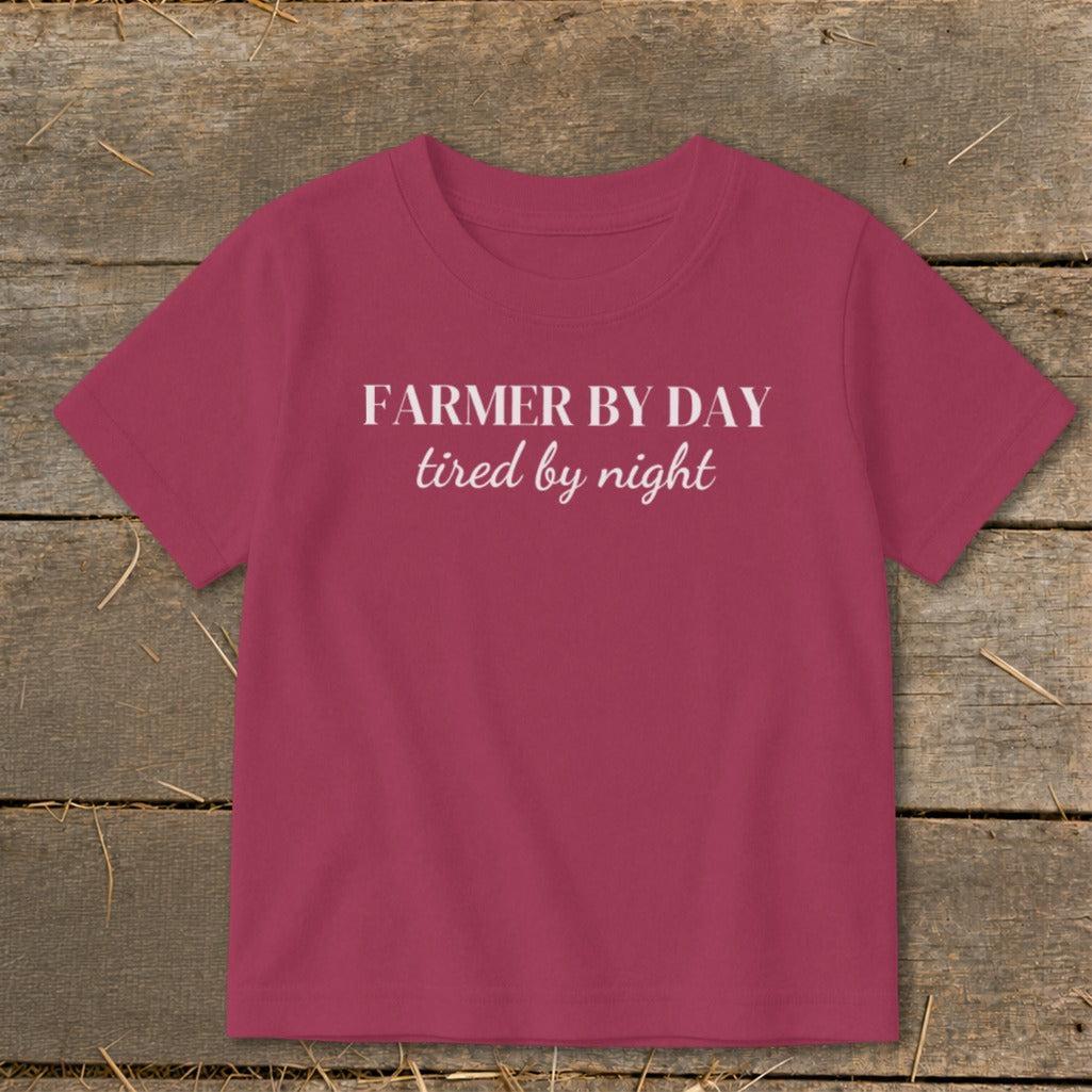 Farmer By Day Tired By Night Toddler Tee