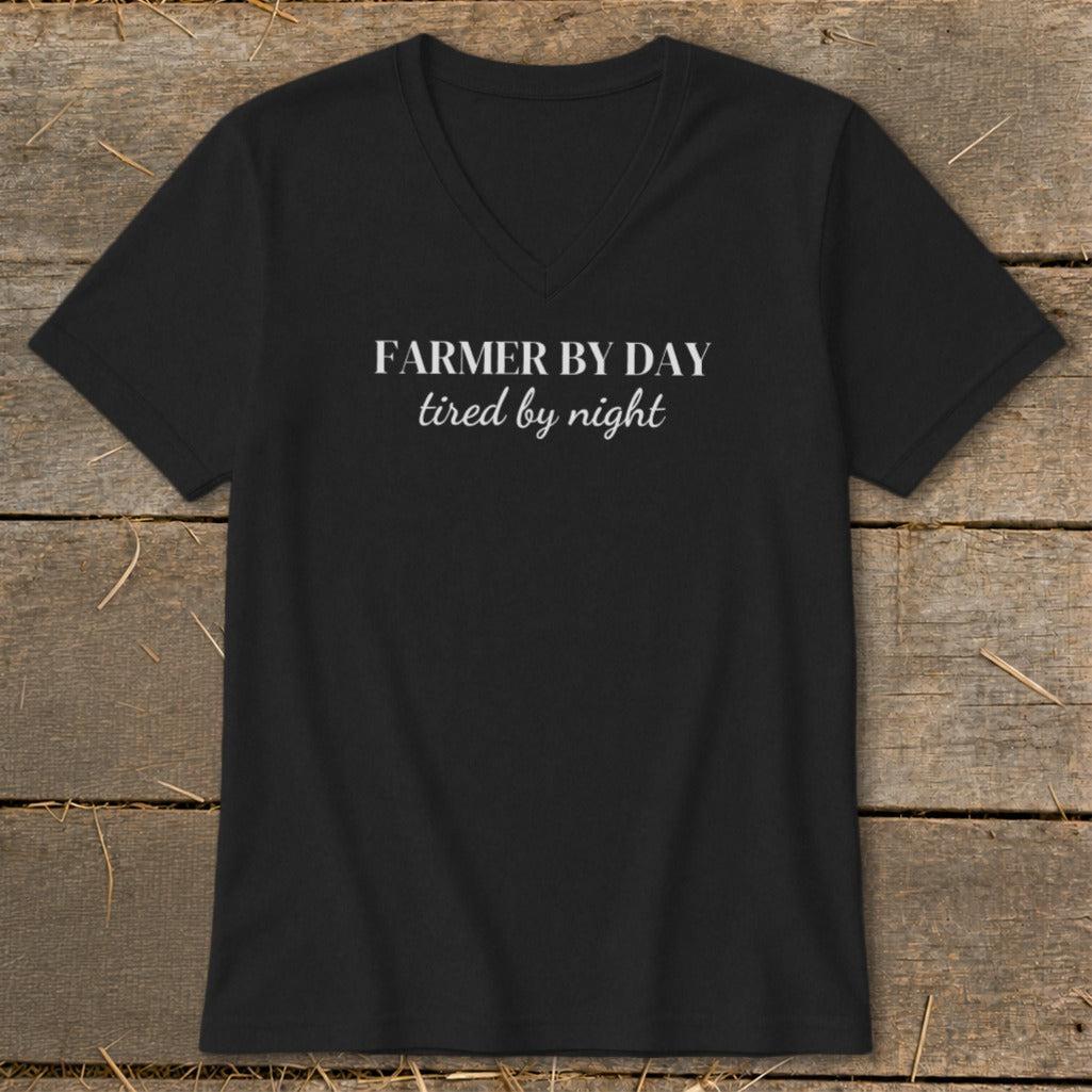 Farmer By Day Tired By Night V-neck