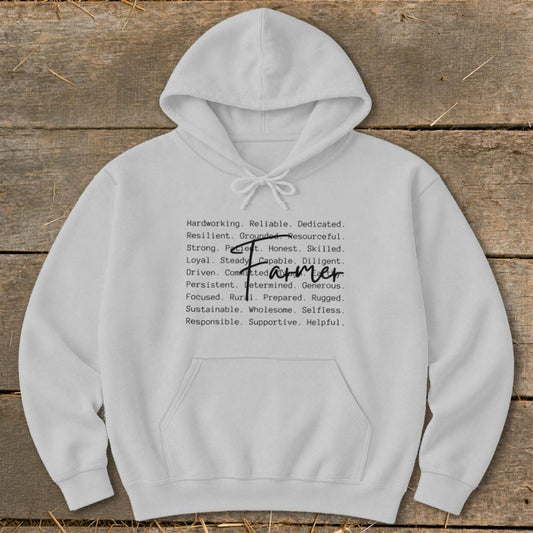 Farmer Words Hoodie - Sport Grey
