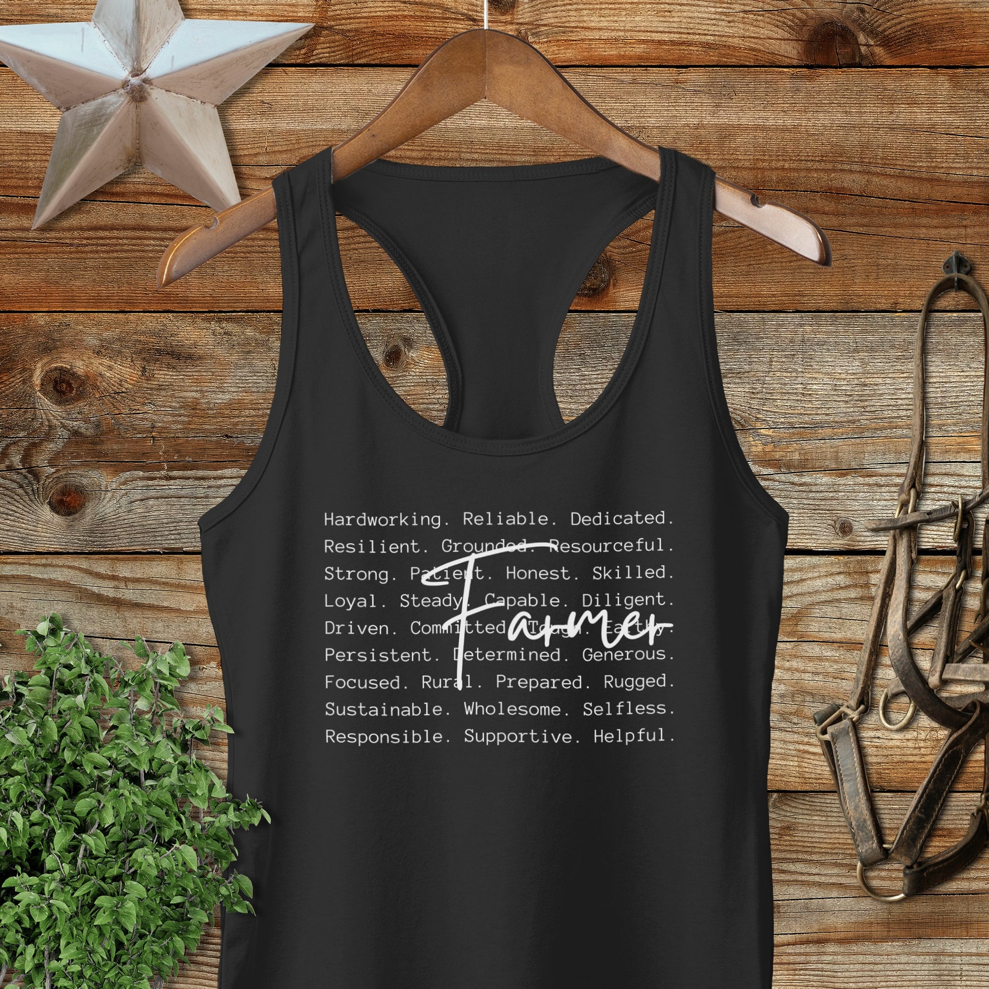 Farmer Words Racerback Tank