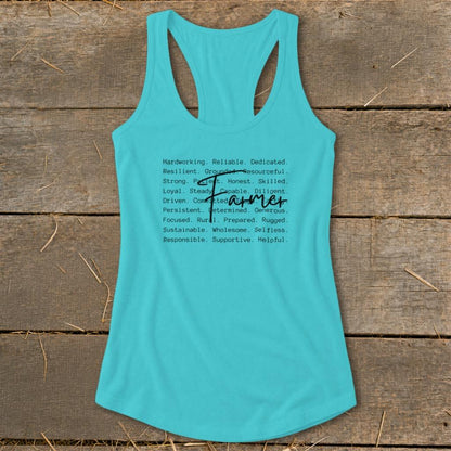 Farmer Words Racerback Tank