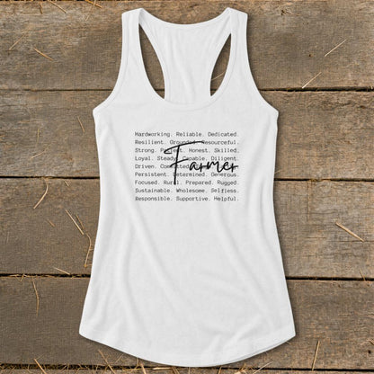 Farmer Words Racerback Tank