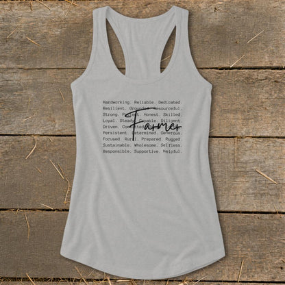 Farmer Words Racerback Tank