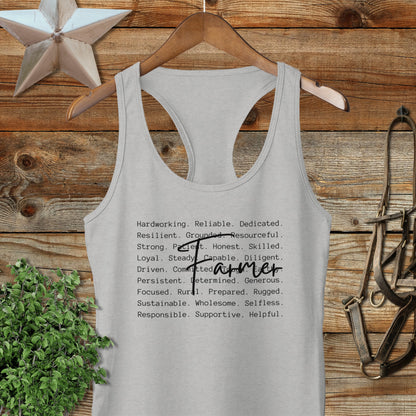 Farmer Words Racerback Tank