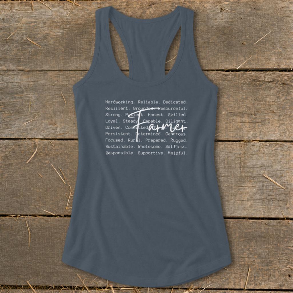 Farmer Words Racerback Tank