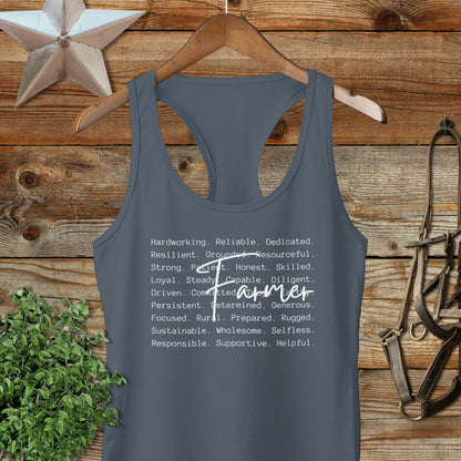 Farmer Words Racerback Tank