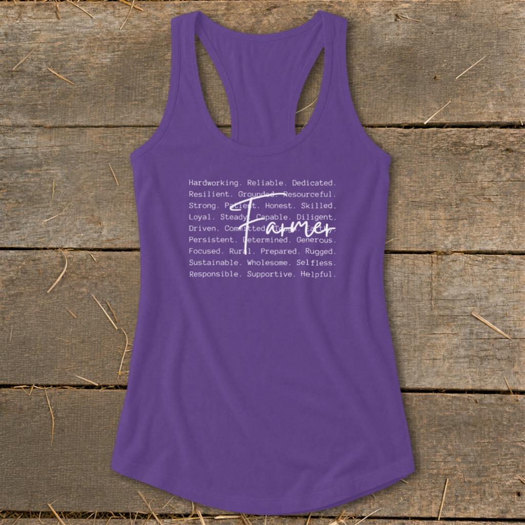 Farmer Words Racerback Tank