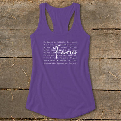 Farmer Words Racerback Tank