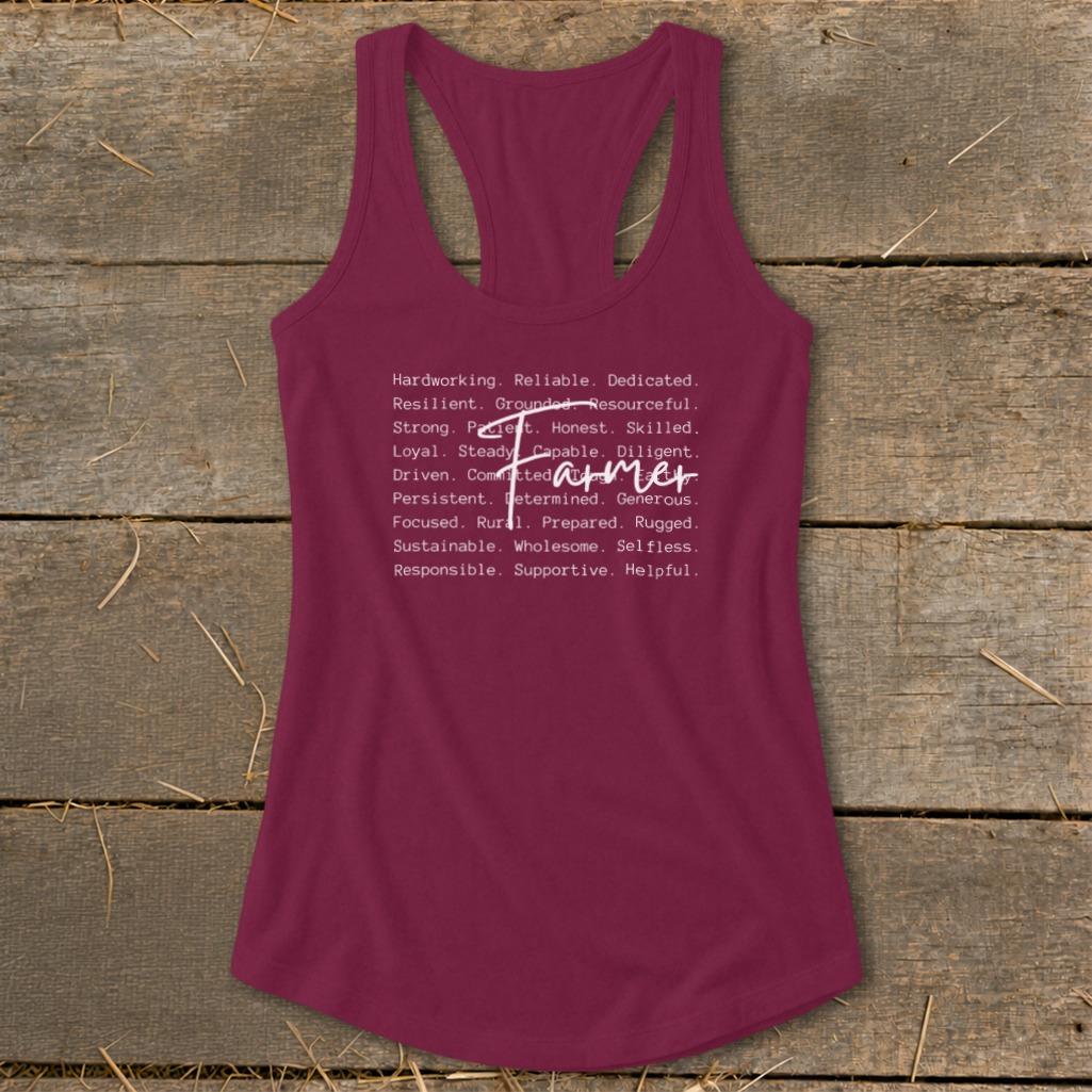 Farmer Words Racerback Tank