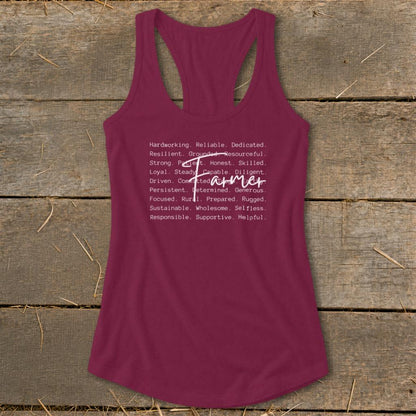 Farmer Words Racerback Tank