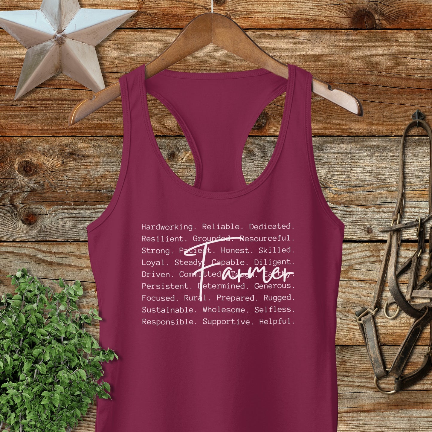 Farmer Words Racerback Tank