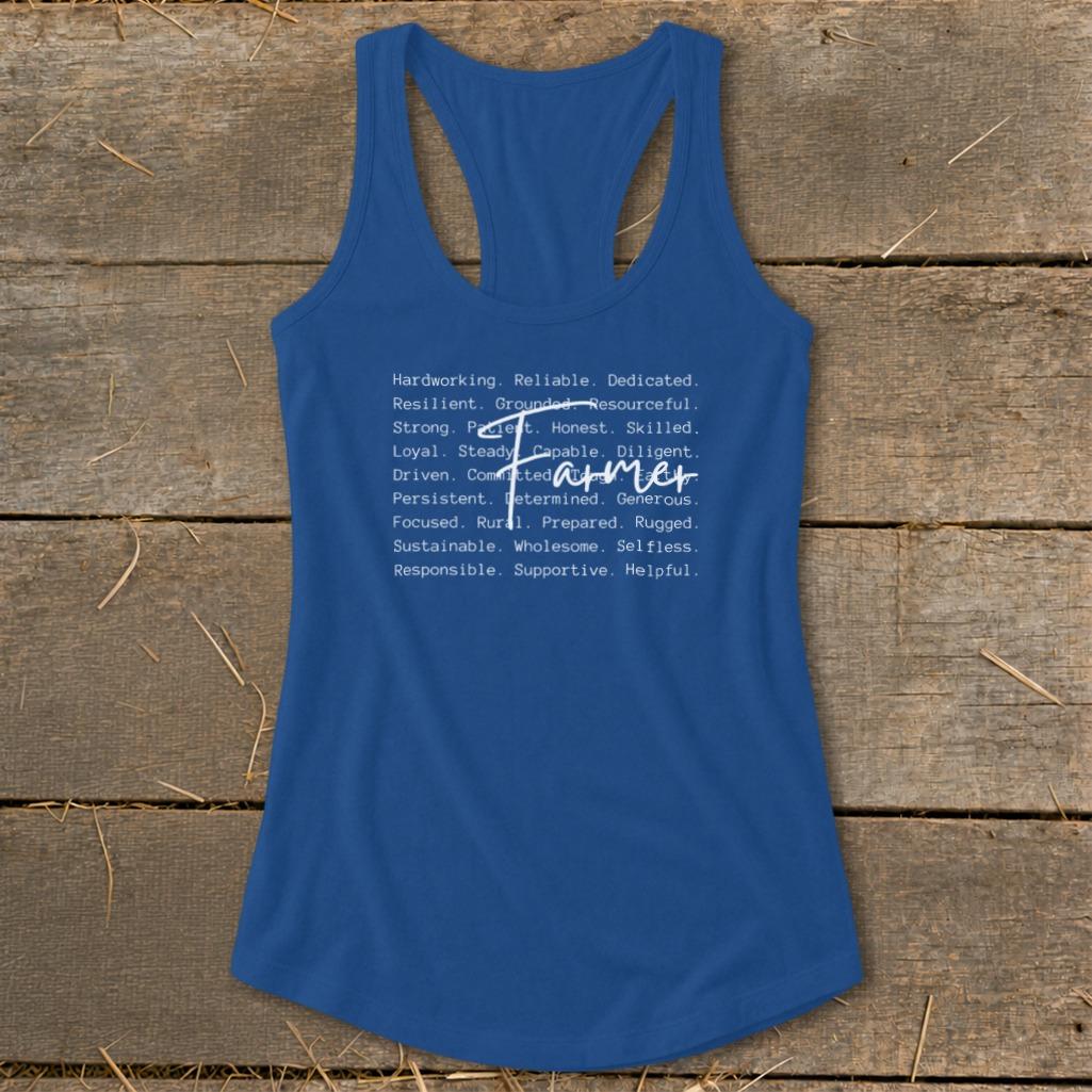 Farmer Words Racerback Tank