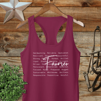 Farmer Words Racerback Tank