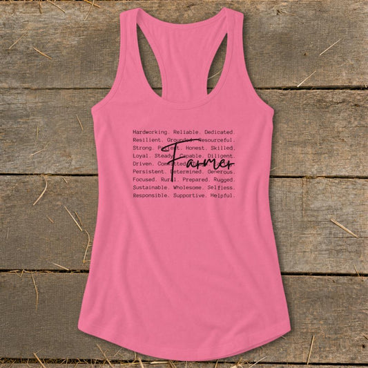 Farmer Words Racerback Tank