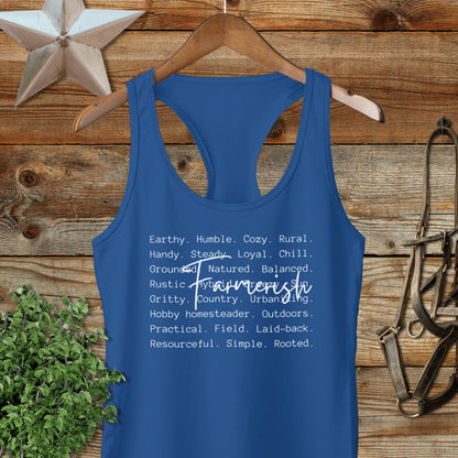 Farmerish Words Racerback Tank