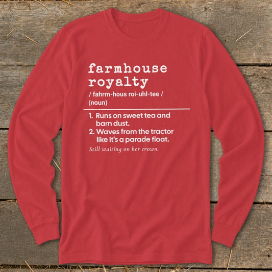 Farmhouse Royalty Definition Long Sleeve Tee - Red