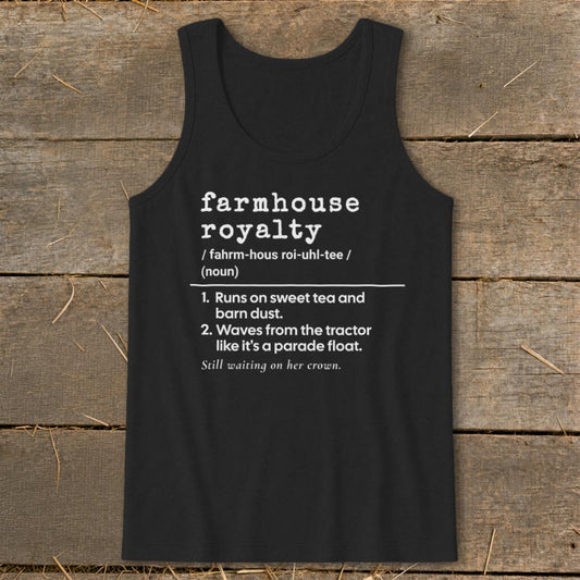 Farmhouse Royalty Definition Tank Top - Black