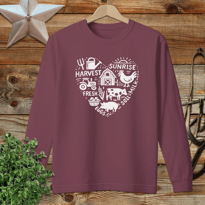 Farming Heart Long Sleeve Tee