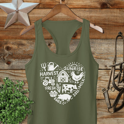 Farming Heart Racerback Tank