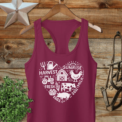 Farming Heart Racerback Tank