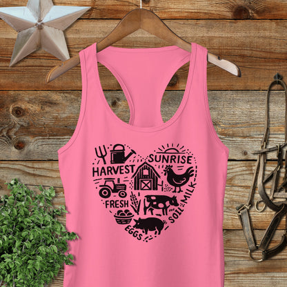 Farming Heart Racerback Tank