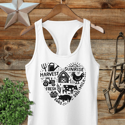 Farming Heart Racerback Tank