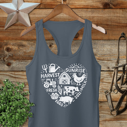 Farming Heart Racerback Tank