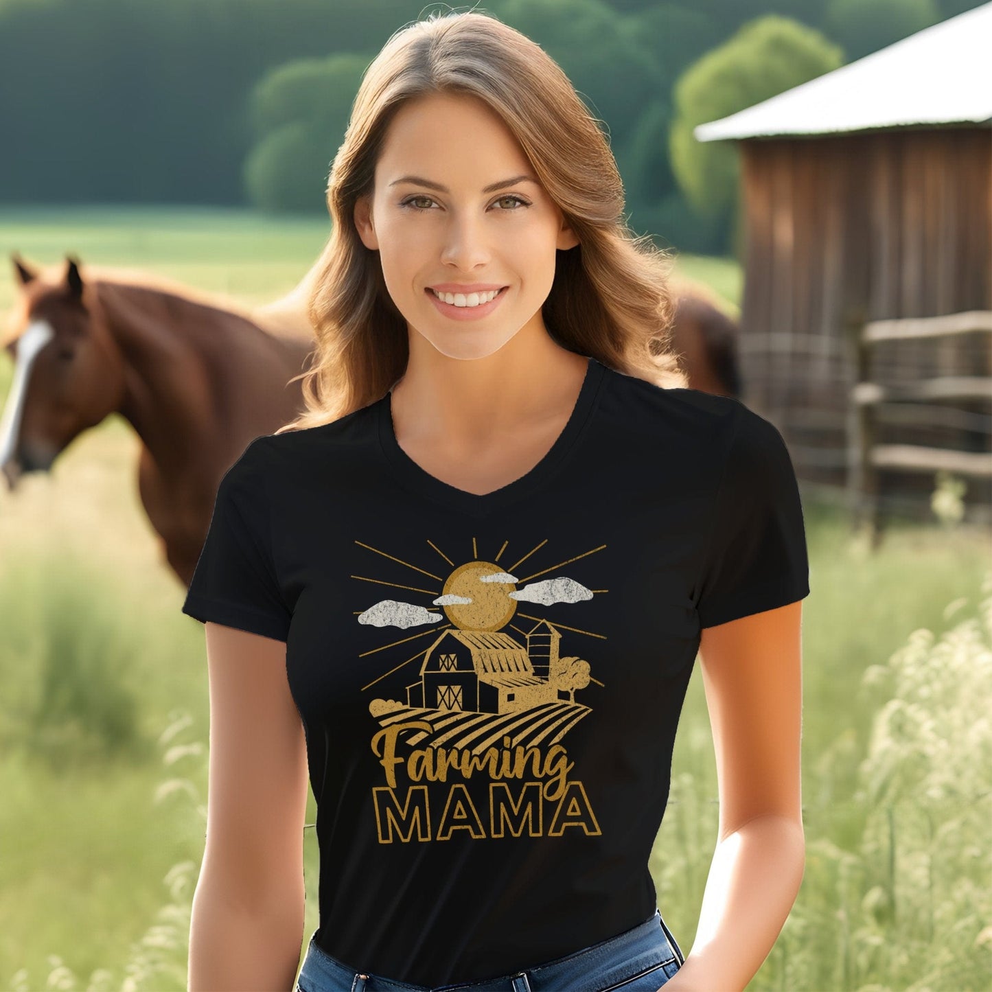 Farming Mama V-neck
